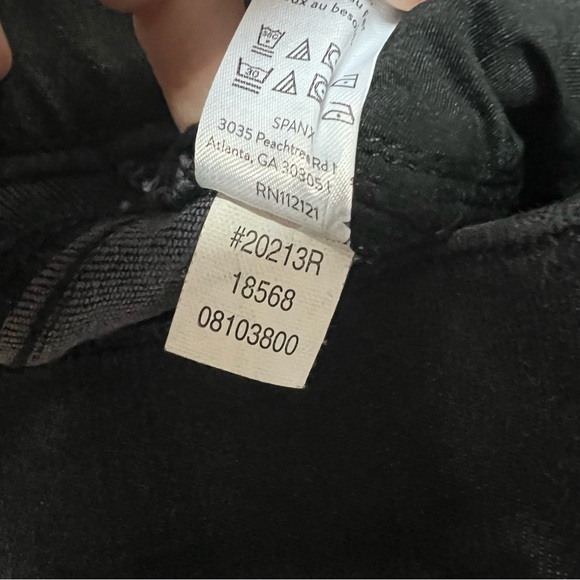 Spanx Jeans Womens Small Black Ankle Skinny High Rise Raw Hem Distressed Pull On - Picture 8 of 9